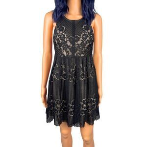 Free People Black Lace Mini Dress